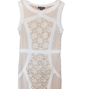 Candalite Women's Dress Size M White/Cream